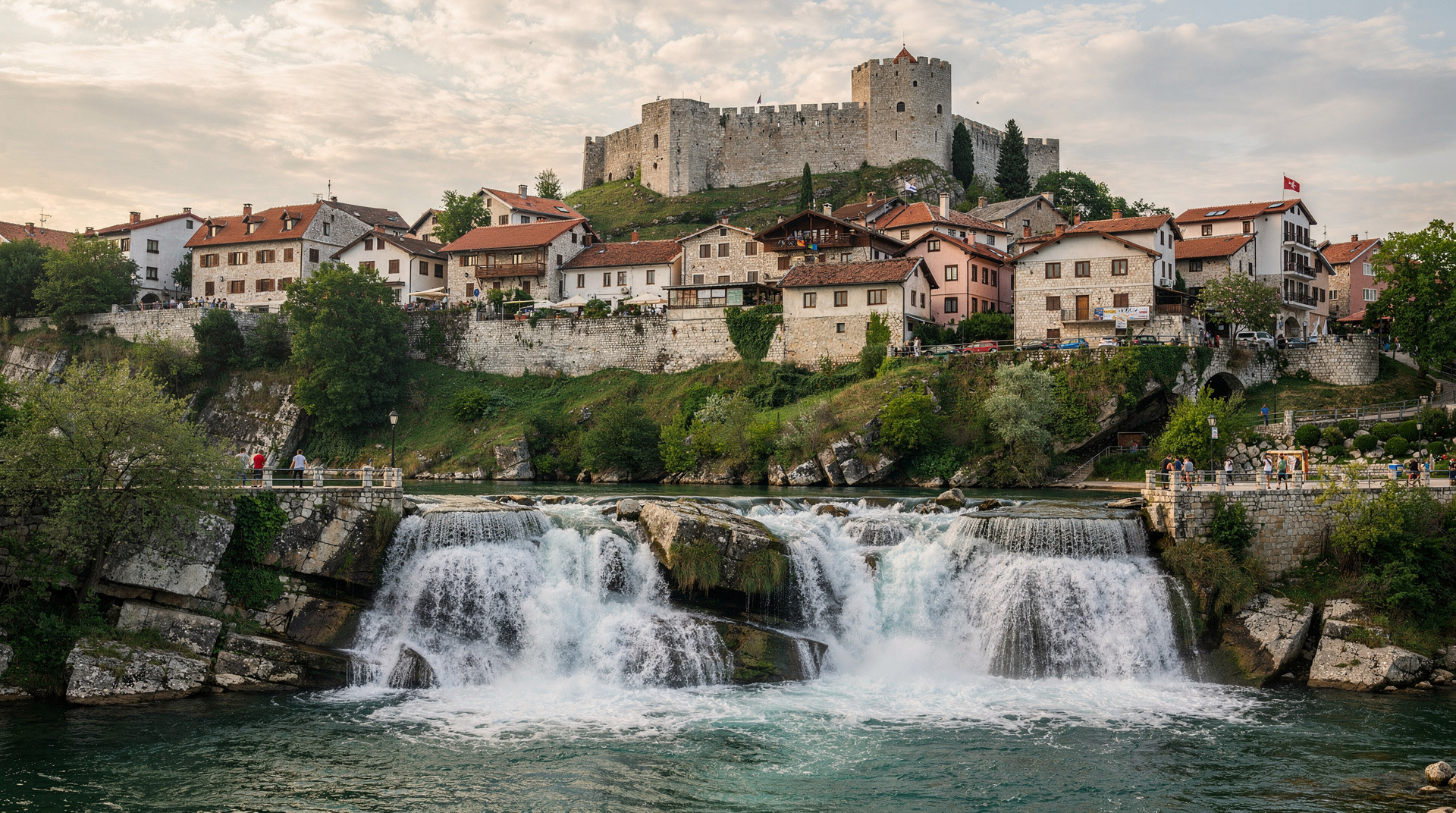 Jajce — the royal town with a waterfall in its centre — Jajce was the medieval Bosnian capital. It has a waterfall in the town centre, a