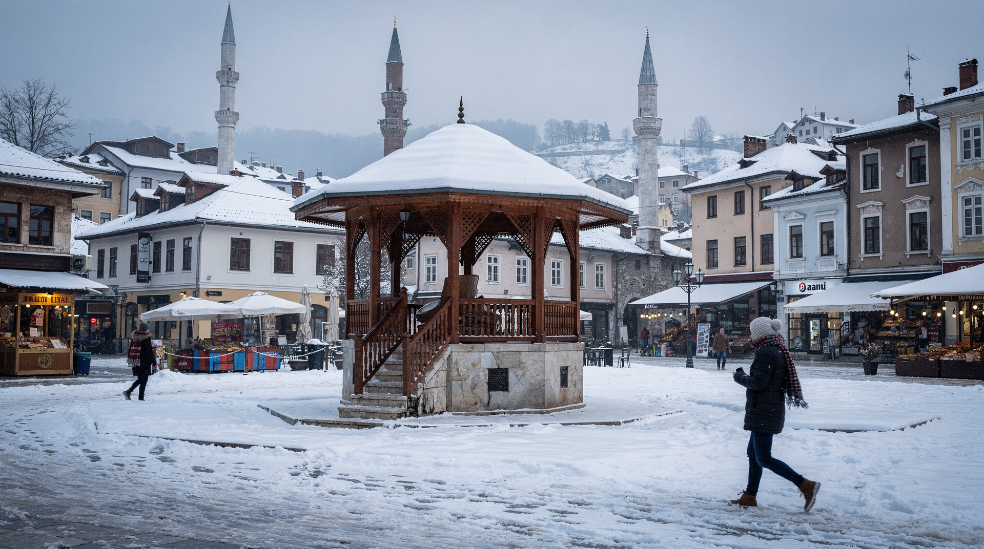 Winter in Sarajevo — a case for going in the cold — Sarajevo in winter is magical: snow on the minarets, ski runs 30 minutes away, w